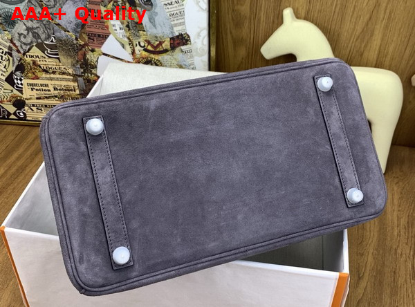 Hermes Birkin 30 in Smoke Gray Doblis Suede Replica