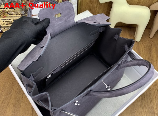 Hermes Birkin 30 in Smoke Gray Doblis Suede Replica