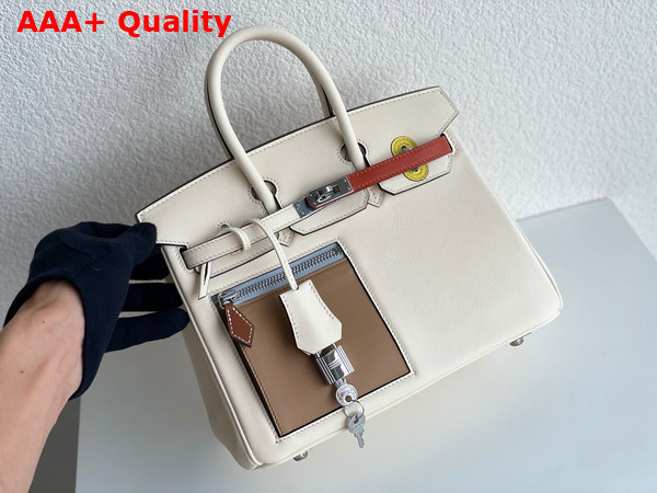 Hermes Birkin 30 in Swift Calfskin Contrast Color Off White Replica