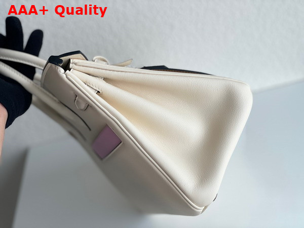 Hermes Birkin 30 in Swift Calfskin Contrast Color Off White Replica