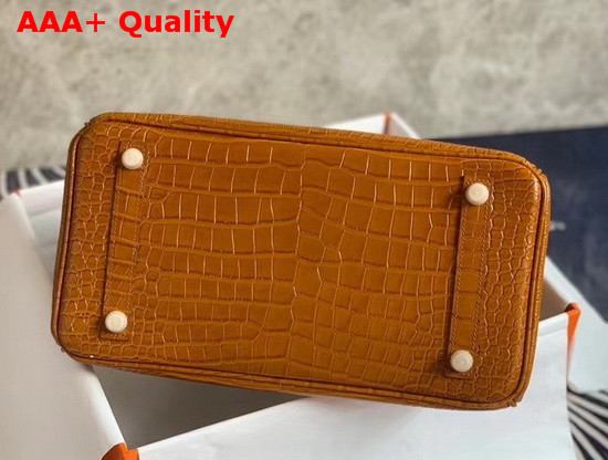 Hermes Birkin 30 in Tan Crocodile Embossed Calfskin Replica