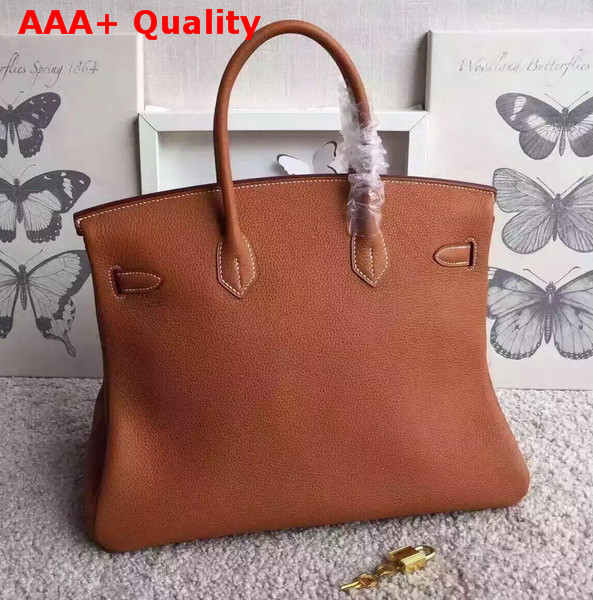 Hermes Birkin 30 in Tan Togo Leather with Silver Lock Replica