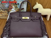 Hermes Birkin 30cm Sellier Anate Wine Red Evergrain Leather Replica