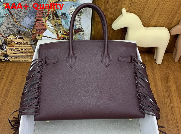 Hermes Birkin 30cm Sellier Anate Wine Red Evergrain Leather Replica