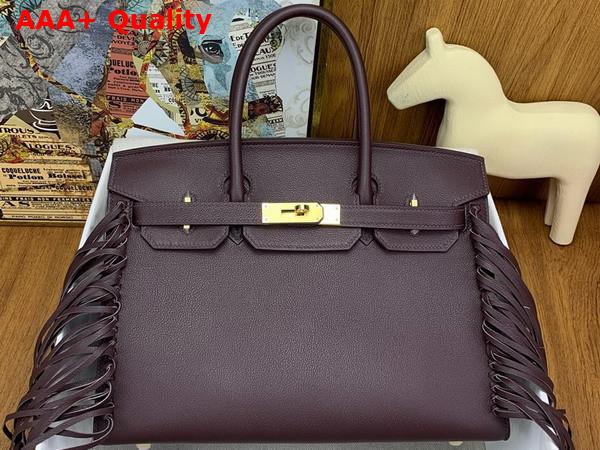 Hermes Birkin 30cm Sellier Anate Wine Red Evergrain Leather Replica