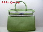 Hermes Birkin 35 Apple Green Togo Leather With Silver Replica