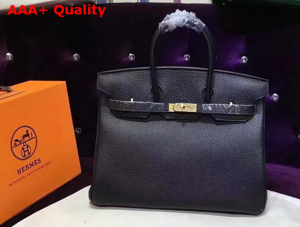 Hermes Birkin 35 Black Togo Leather Gold Hardware Replica