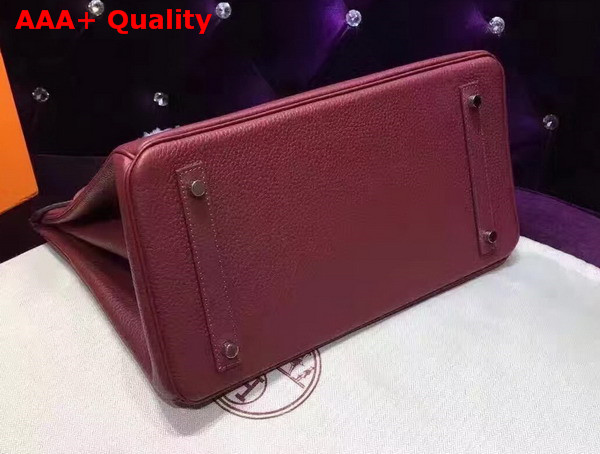 Hermes Birkin 35 Burgundy Togo Leather Silver Hardware Replica