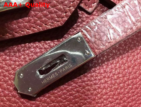 Hermes Birkin 35 Burgundy Togo Leather Silver Hardware Replica