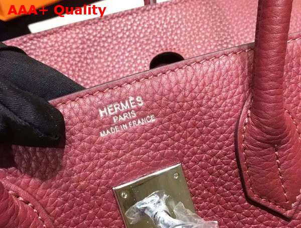 Hermes Birkin 35 Burgundy Togo Leather Silver Hardware Replica