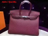 Hermes Birkin 35 Burgundy Togo Leather Silver Hardware Replica