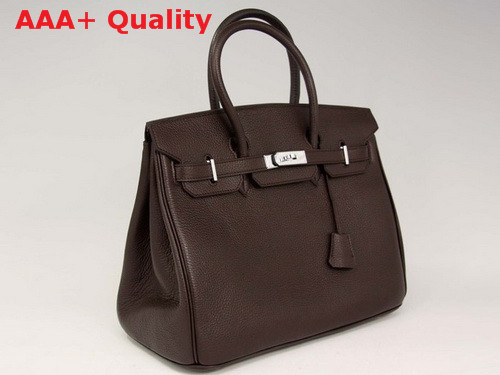 Hermes Birkin 35 Chocolate Togo Leather With Silver Replica