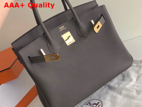 Hermes Birkin 35 Dark Gray Togo Calfskin Hand Stitching Replica