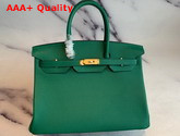 Hermes Birkin 35 Green Togo Calfskin Hand Stitching Replica