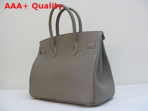 Hermes Birkin 35 Grey Togo Leather With Gold Replica