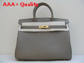 Hermes Birkin 35 Grey Togo Leather With Gold Replica