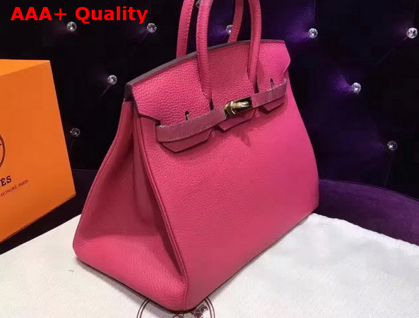 Hermes Birkin 35 Hot Pink Togo Leather Gold Hardware Replica