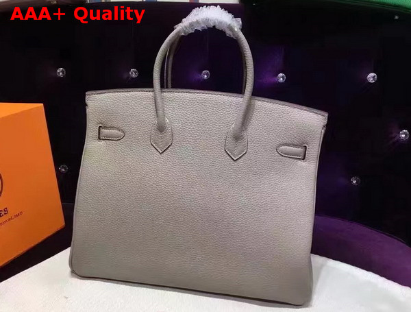 Hermes Birkin 35 Light Grey Togo Leather Gold Hardware Replica