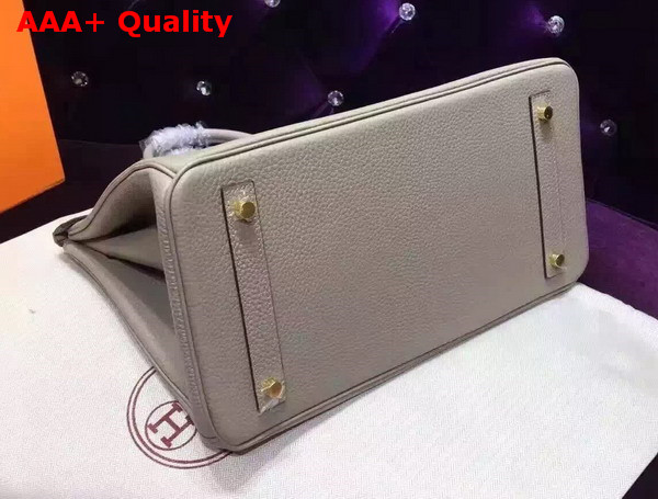 Hermes Birkin 35 Light Grey Togo Leather Gold Hardware Replica