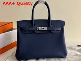 Hermes Birkin 35 Navy Blue Togo Calfskin Hand Stitching Replica