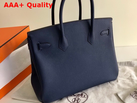 Hermes Birkin 35 Navy Blue Togo Calfskin Hand Stitching Replica