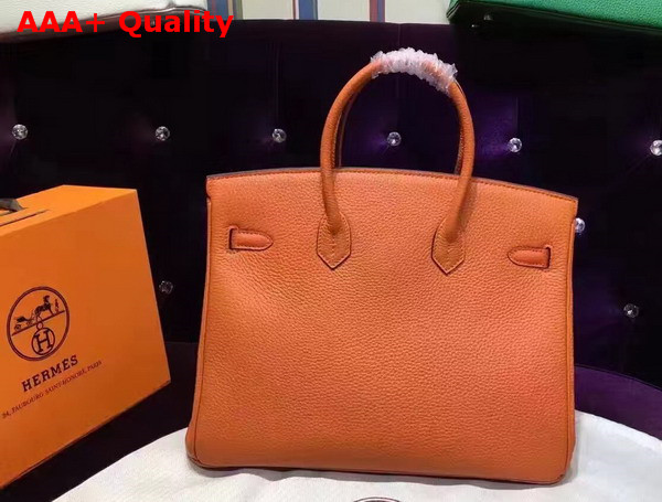 Hermes Birkin 35 Orange Togo Leather Gold Hardware Replica