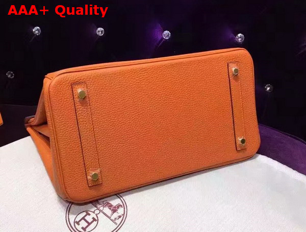 Hermes Birkin 35 Orange Togo Leather Gold Hardware Replica
