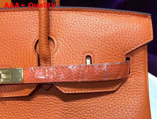 Hermes Birkin 35 Orange Togo Leather Gold Hardware Replica