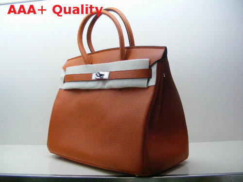 Hermes Birkin 35 in Orange Togo Leather With Silver Replica