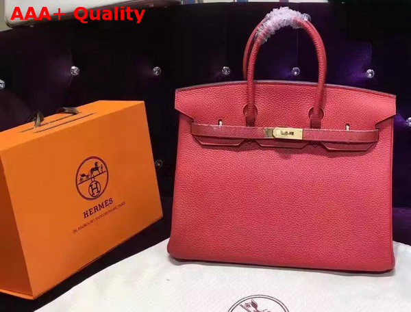 Hermes Birkin 35 Red Togo Leather Gold Hardware Replica