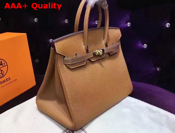 Hermes Birkin 35 Tan Togo Leather Gold Hardware Replica