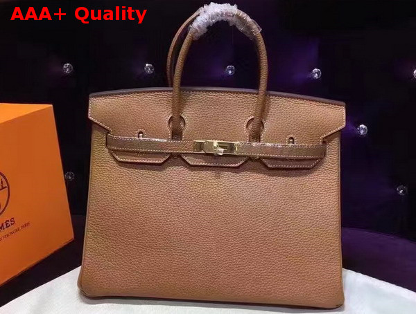 Hermes Birkin 35 Tan Togo Leather Gold Hardware Replica