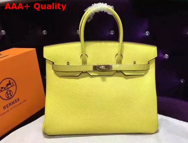 Hermes Birkin 35 Yellow Togo Leather Gold Hardware Replica