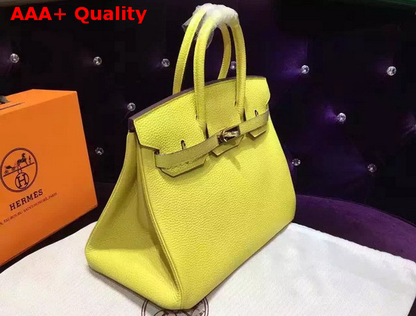 Hermes Birkin 35 Yellow Togo Leather Gold Hardware Replica