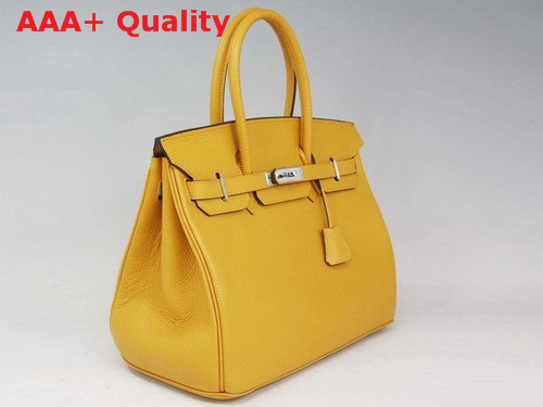 Hermes Birkin 35 Yellow Togo Leather With Silver Replica