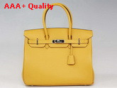 Hermes Birkin 35 Yellow Togo Leather With Silver Replica