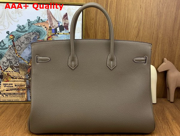 Hermes Birkin 40 Bag in Elephant Grey Togo Leather Replica