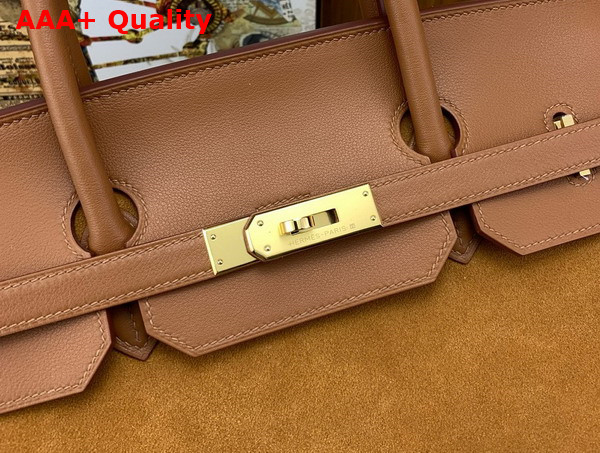 Hermes Birkin 40 Brown Suede and Swift Calfskin Replica