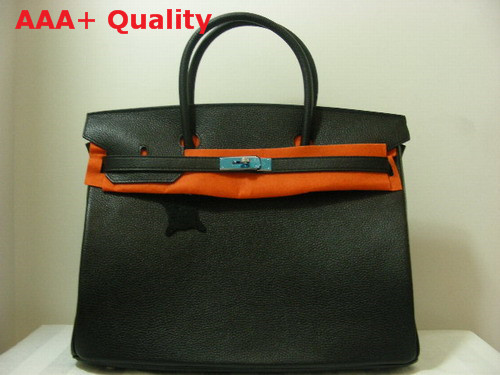 Hermes Birkin 40 In Black Togo Leather With Silver Replica