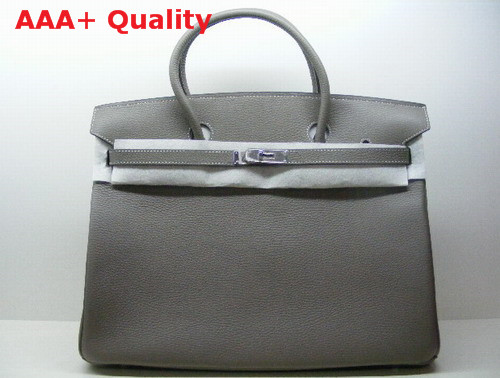 Hermes Birkin 40 In Light Grey Togo Leather With Silver Replica