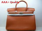 Hermes Fake Hermes Birkin 40 In Orange Togo Leather With Gold Replica