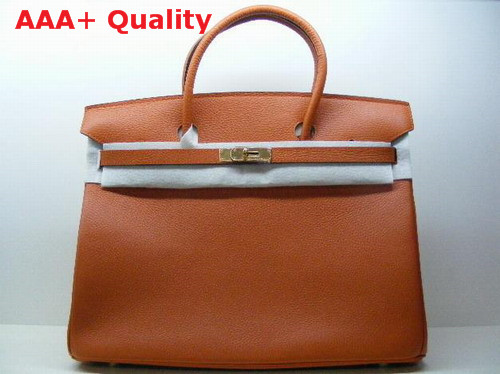 Hermes Fake Hermes Birkin 40 In Orange Togo Leather With Gold Replica