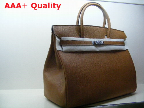 Hermes Birkin 40 In Tan Togo Leather With Silver Replica