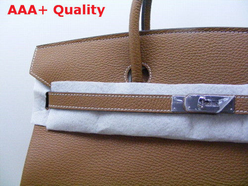 Hermes Birkin 40 In Tan Togo Leather With Silver Replica