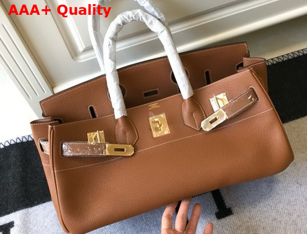 Hermes Birkin 42 in Gold Brown Togo Calfskin Replica