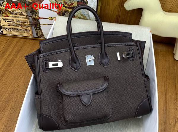 Hermes Birkin Cargo 25cm Bronze Canvas and Swift Calfskin Replica