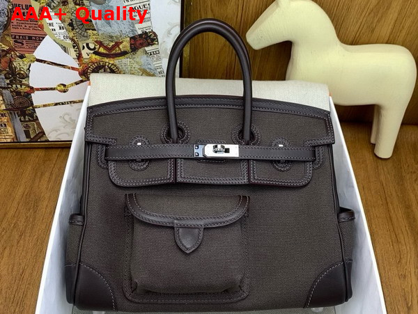 Hermes Birkin Cargo 25cm Bronze Canvas and Swift Calfskin Replica