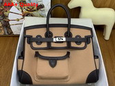 Hermes Birkin Cargo 25cm Dark Beige Canvas and Swift Calfskin Replica