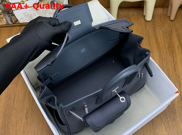 Hermes Birkin Cargo 25cm Fog Canvas and Swift Calfskin Replica