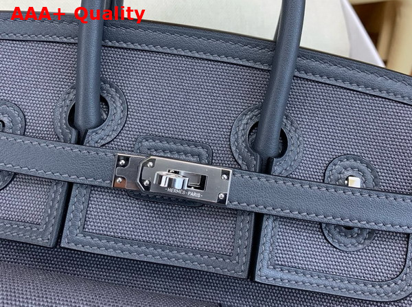 Hermes Birkin Cargo 25cm Fog Canvas and Swift Calfskin Replica